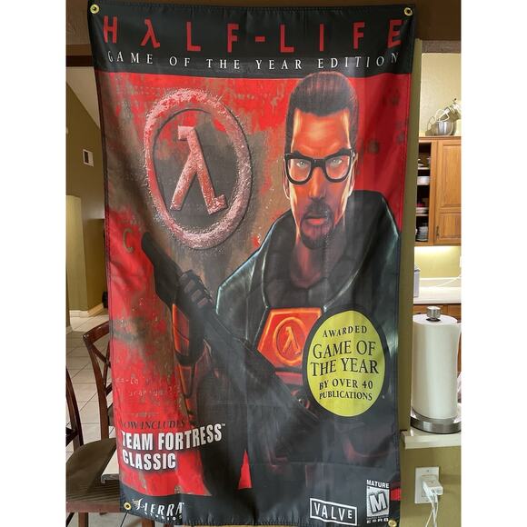 Half-life 5ft Flag PC 1998 VALVe Banner Poster Sierra FPS Team Fortress GOTY